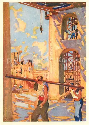 AK / Ansichtskarte Kembs_Elsass Travaux de lUsine Sous les ponts servant au betonnage Kembs Elsass