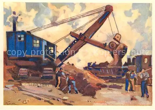 AK / Ansichtskarte Kembs_Elsass Travaux de lUsine Pelle a vapeur Kembs Elsass