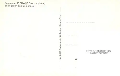 AK / Ansichtskarte Davos_GR Restaurant Ischalp Schiahorn Davos_GR
