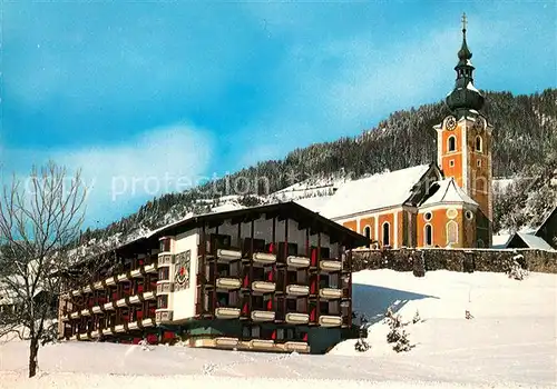 AK / Ansichtskarte Bad_Kleinkirchheim_Kaernten Hotel Praegant Kirche Winter Bad_Kleinkirchheim