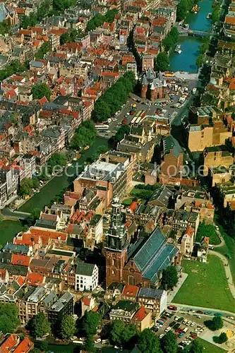 AK / Ansichtskarte Amsterdam_Niederlande Fliegeraufnahme Zuiderkerk Waage Amsterdam_Niederlande