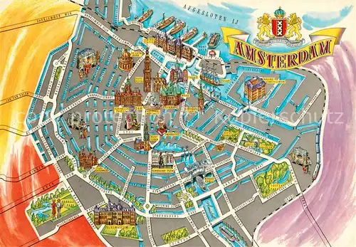 AK / Ansichtskarte Amsterdam_Niederlande Panoramakarte Amsterdam_Niederlande