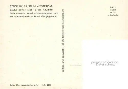 AK / Ansichtskarte Amsterdam_Niederlande Fliegeraufnahme Stedelijk Museum Amsterdam_Niederlande