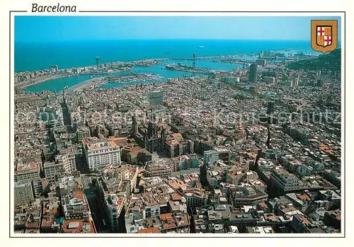 AK / Ansichtskarte Barcelona_Cataluna Fliegeraufnahme Barcelona Cataluna