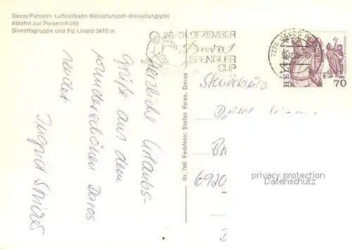 AK / Ansichtskarte Davos_Parsenn_GR Luftseilbahn Weissfluhjoch Weissfluhgipfel Davos_Parsenn_GR