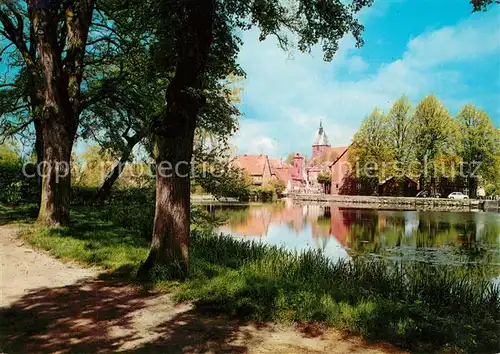 AK / Ansichtskarte Moelln_Lauenburg Seeblick mit St Nicolaikirche Moelln_Lauenburg