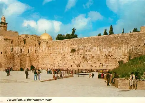 AK / Ansichtskarte Jerusalem_Yerushalayim at the Western Wall Jerusalem_Yerushalayim