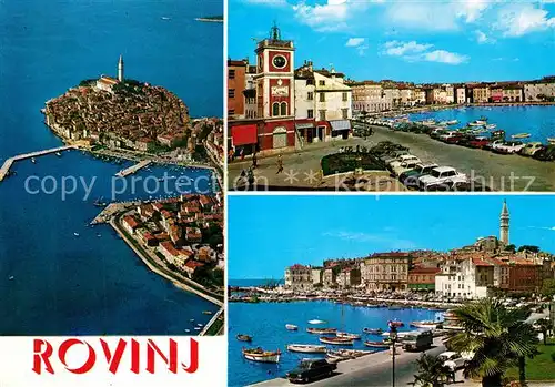 AK / Ansichtskarte Rovinj_Rovigno_Istrien Fliegeraufnahme Hafenpartien 