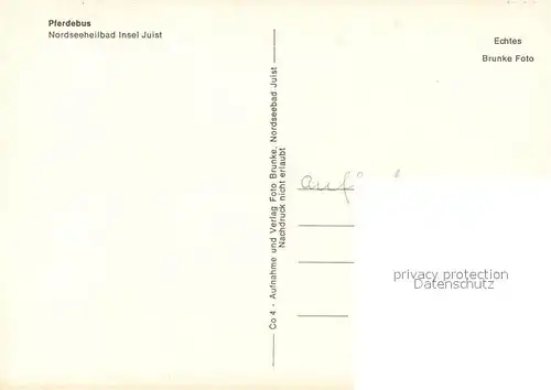 AK / Ansichtskarte Insel_Juist Pferdebus Insel_Juist