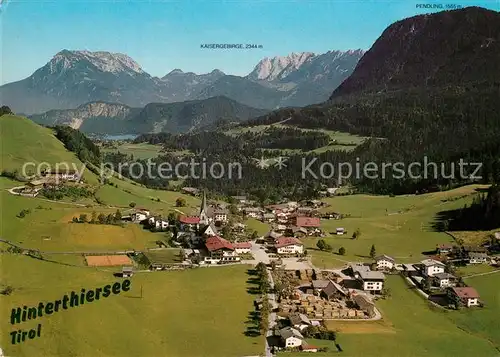 AK / Ansichtskarte Hinterthiersee Fliegeraufnahme mit Kaisergebirge Hinterthiersee