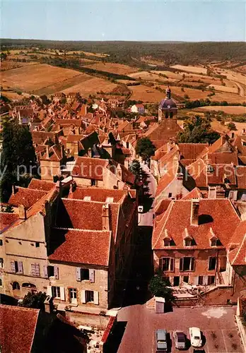 Vezelay Le Villagevu depuis la Tour de la Basilique Vue aerienne Vezelay