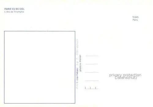 Paris Vue aerienne Arc de Triomphe Paris