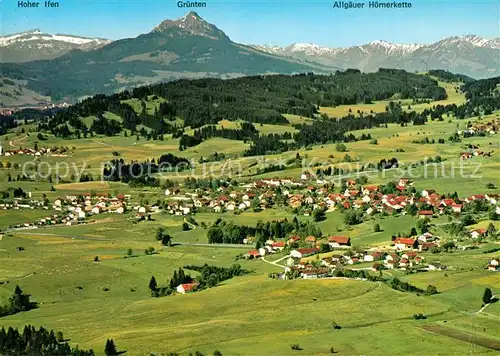 Oy Mittelberg Fliegeraufnahme mit Hoher Ifen Gruenten und Allgaeuer Hoernerkette Oy Mittelberg