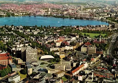 Hamburg Universitaetsviertel mit Aussenalster Fliegeraufnahme Hamburg