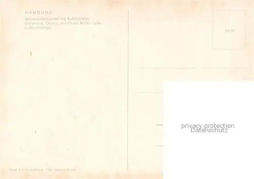 Hamburg Universitaetsviertel mit Aussenalster Fliegeraufnahme Hamburg