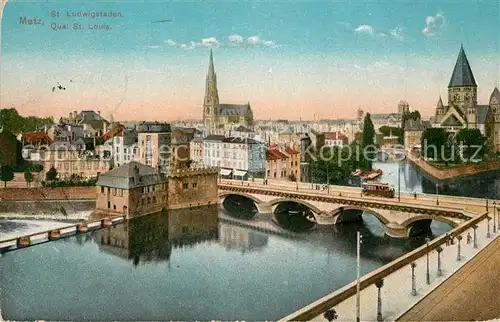 Metz_Moselle Quai Saint Louis Pont St Ludwigstaden Bruecke Metz_Moselle