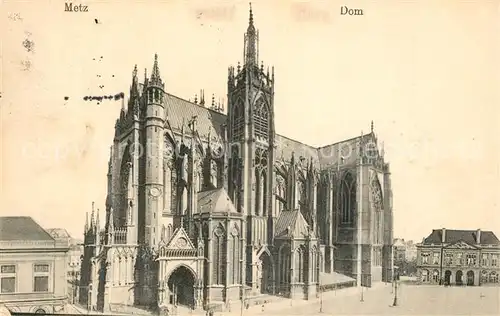Metz_Moselle La Cathedrale Dom Stempel geprueft Metz_Moselle