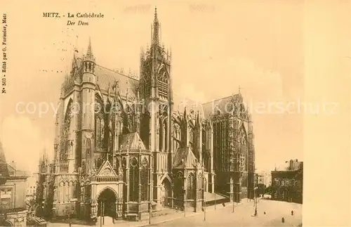 Metz_Moselle La Cathedrale Dom Stempel geprueft Metz_Moselle