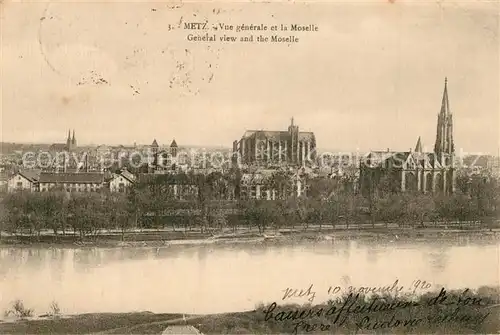 Metz_Moselle Vue generale et la Moselle Eglise Cathedrale Metz_Moselle