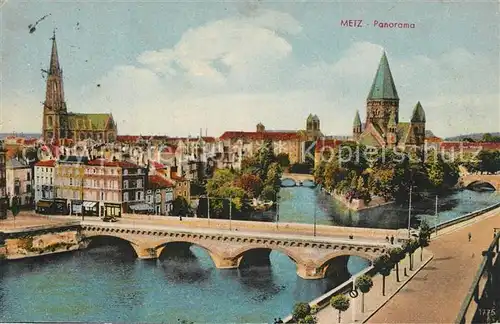 Metz_Moselle Panorama Pont Eglise Cathedrale Metz_Moselle