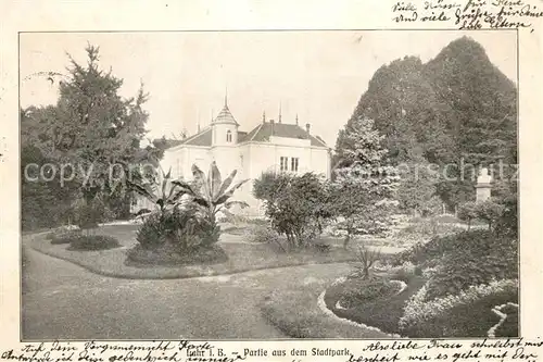 Lahr_Baden Partie im Stadtpark Museum Bismarck Denkmal Lahr_Baden