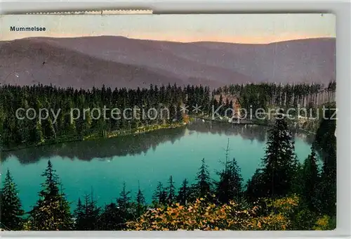 Mummelsee Panorama mit Gasthaus Schwarzwald Stempel geprueft Mummelsee