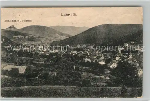 Lahr_Baden Panorama mit Burgruine Hohen Geroldseck Lahr_Baden