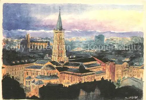 AK / Ansichtskarte Toulouse_Haute Garonne Basilique Saint Serpin Kuenstllerkarte Toulouse Haute Garonne