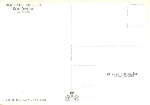 AK / Ansichtskarte Bre Fliegeraufnahme Monte Bre Hotel Kulm Terrasse Bre