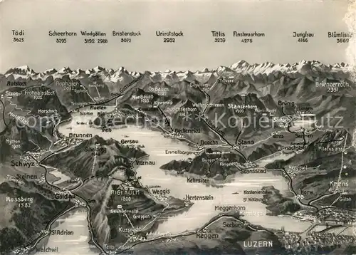 AK / Ansichtskarte Luzern_LU Panoramakarte Luzern_LU