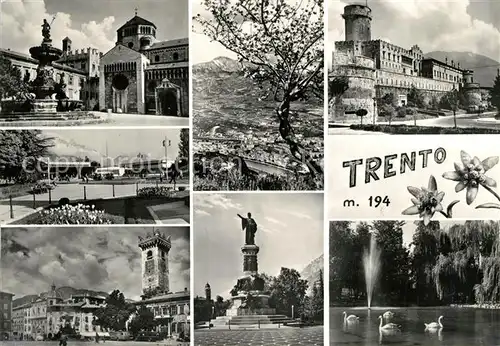 AK / Ansichtskarte Trento Schloss Brunnen Denkmal Trento