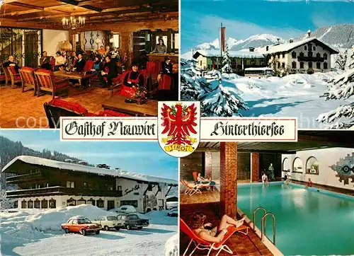 AK / Ansichtskarte Hinterthiersee Gasthof Neuwirt Hallenbad Winter Hinterthiersee