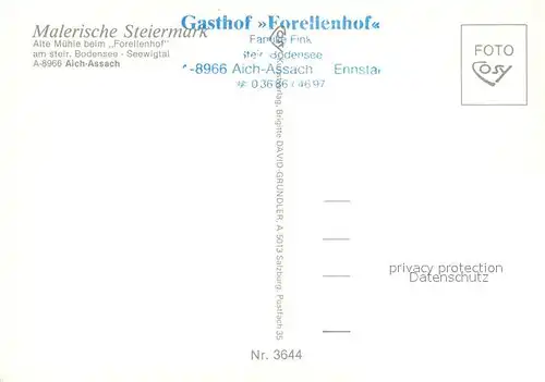 AK / Ansichtskarte Aich_Assach_Steiermark Alte Muehle beim Forellenhof Aich_Assach_Steiermark