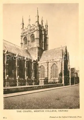 AK / Ansichtskarte Oxford_Oxfordshire Chapel Merton College Oxford Oxfordshire