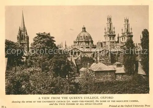 AK / Ansichtskarte Oxford_Oxfordshire Queens College Oxford Oxfordshire