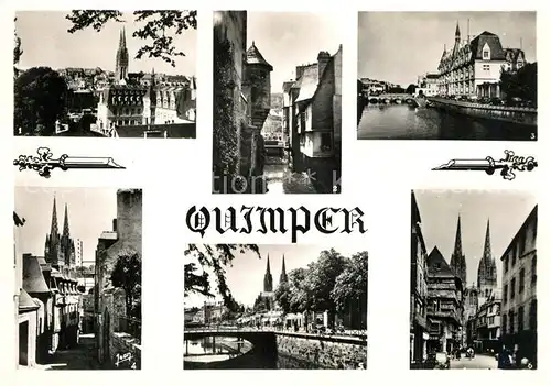 AK / Ansichtskarte Quimper Cathedrale Prefecture Rue Kereon  Quimper