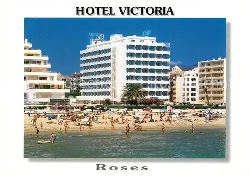 AK / Ansichtskarte Roses_Costa_Brava Hotel Victoria Strand Roses_Costa_Brava