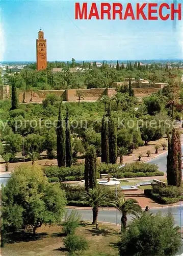 AK / Ansichtskarte Marrakech_Marrakesch Le rond point du casino et la koutoubia Marrakech Marrakesch