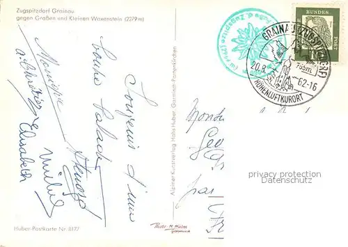 AK / Ansichtskarte Grainau Zugspitzdorf mit Gr und Kl Waxenstein Grainau