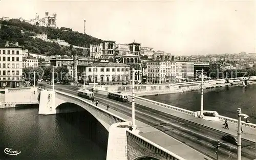 AK / Ansichtskarte Lyon_France Pont Tilsitt sur la Saone Cathedrale Saint Jean Basilique de Fourviere Lyon France