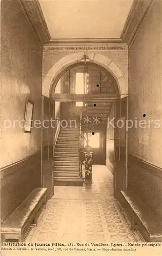 AK / Ansichtskarte Lyon_France Institution de Jeunes Filles Entree principale Lyon France