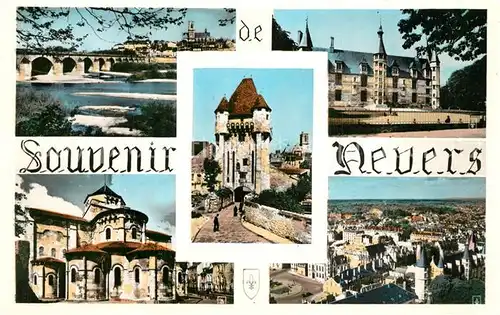 AK / Ansichtskarte Nevers_Nievre Pont Palais Ducal Porte du Croux Eglise Saint Etienne vue generale Nevers Nievre