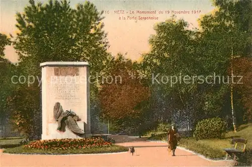 AK / Ansichtskarte Metz_Moselle Monument du 19 Novembre 1918 a la Porte Serpenoise Metz_Moselle