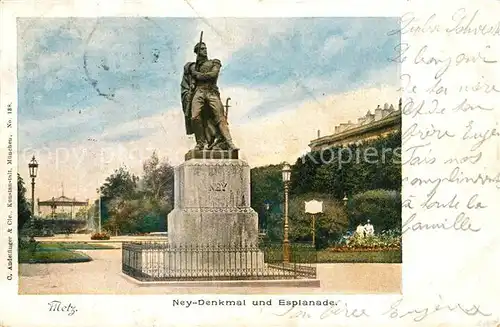 AK / Ansichtskarte Metz_Moselle Esplanade Marechal Ney Monument Denkmal Deutsche Reichspost Metz_Moselle
