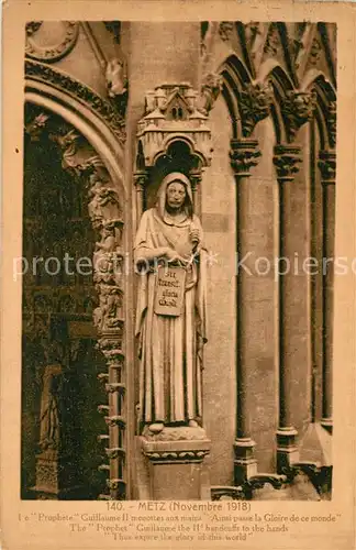 AK / Ansichtskarte Metz_Moselle Prophete Guillaume au portail de la Cathedrale Metz_Moselle