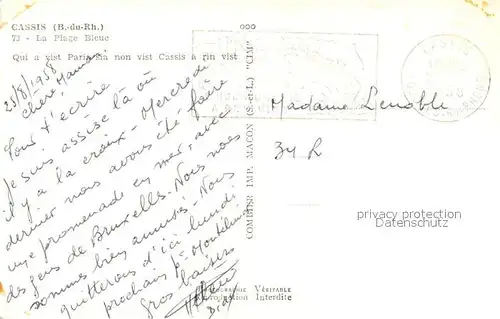 AK / Ansichtskarte Cassis La Plage Bleue Cassis