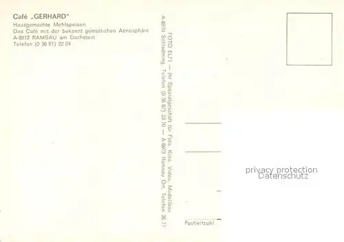 AK / Ansichtskarte Ramsau_Dachstein_Steiermark Cafe Gerhard Winter Ramsau_Dachstein