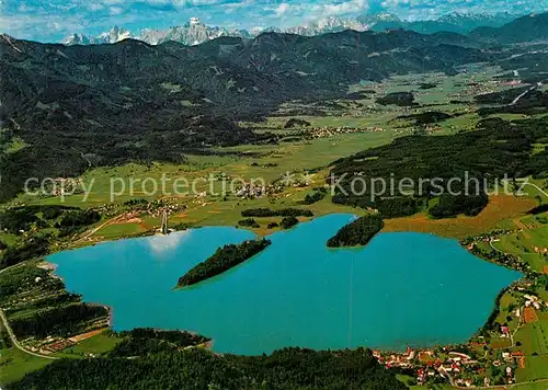AK / Ansichtskarte Faakersee Fliegeraufnahme Karnische Alpen Faakersee