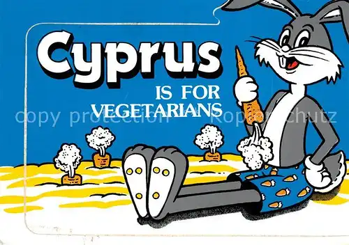 AK / Ansichtskarte Cyprus_Zypern Hase mit Karotten Karikatur Cyprus Zypern