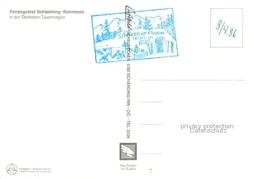 AK / Ansichtskarte Schladming_Obersteiermark Feriengebit Rohrmoos Panoramakarte Schladming_Obersteiermark
